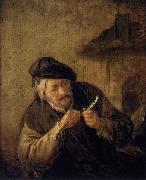 Adriaen van ostade Cutting the Feather oil painting reproduction